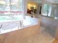 White carrara marble tub deck